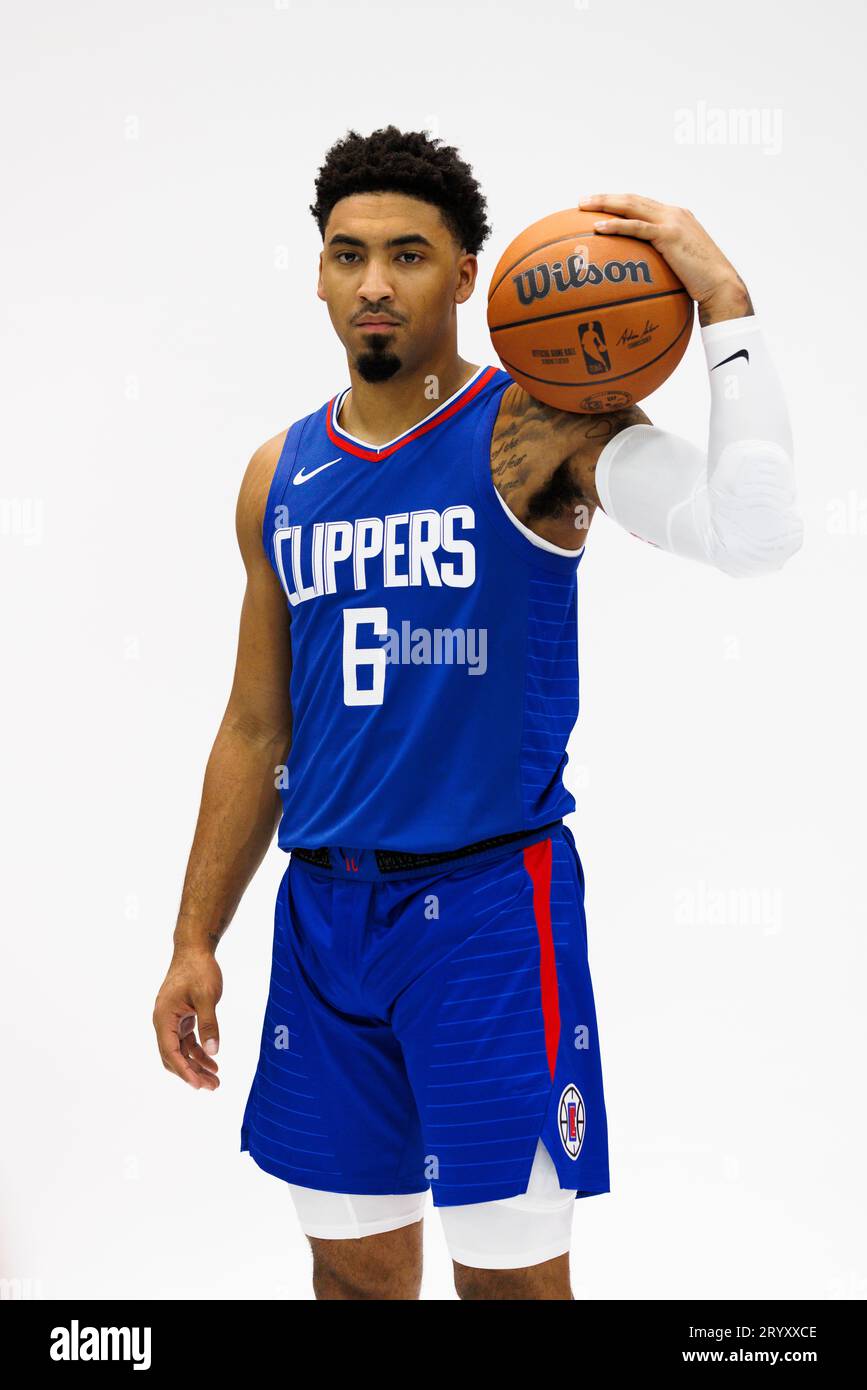 LA Clippers forward Kenyon Martin Jr. (6) poses for photos during the