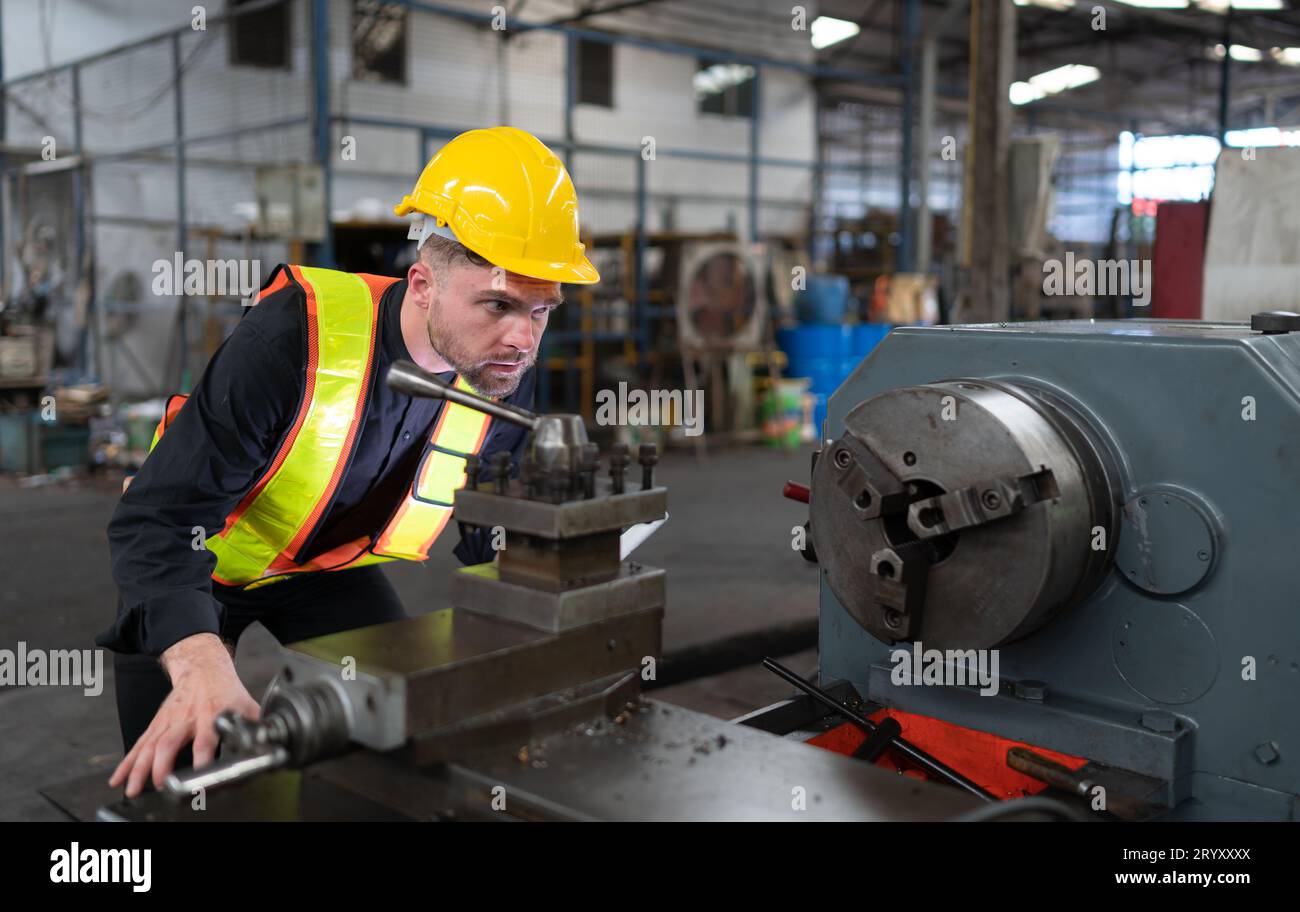 Mechanical engineers enter the old machinery warehouse to inspect and