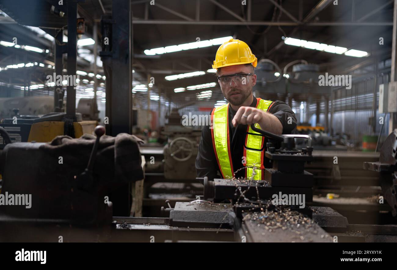 Mechanical engineers enter the old machinery warehouse to inspect and