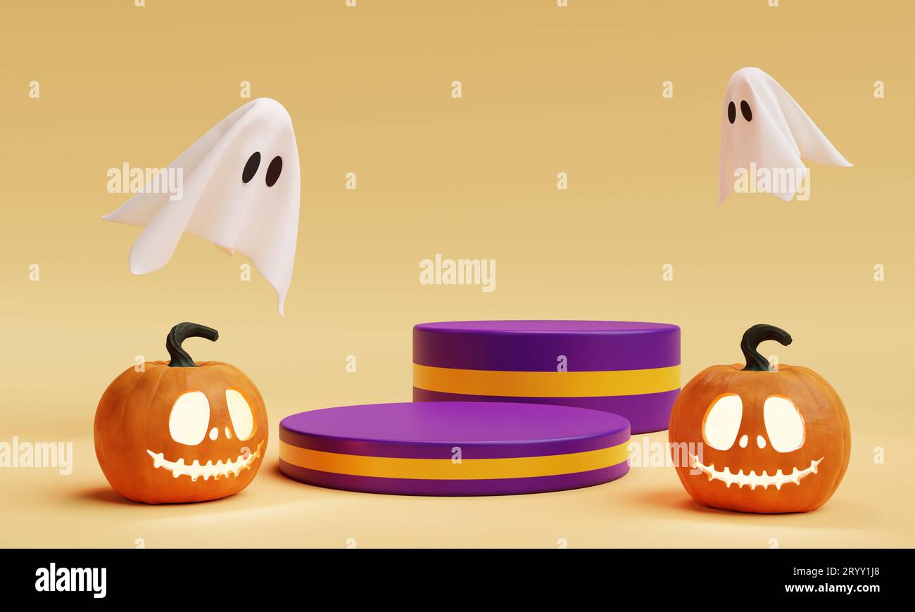 Halloween Jack O Lantern two stage podium for product presentation ...