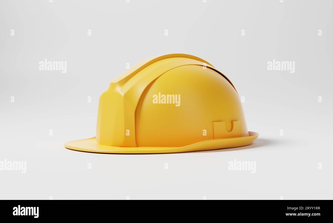 Yellow hard hat safety helmet on white background. Business and
