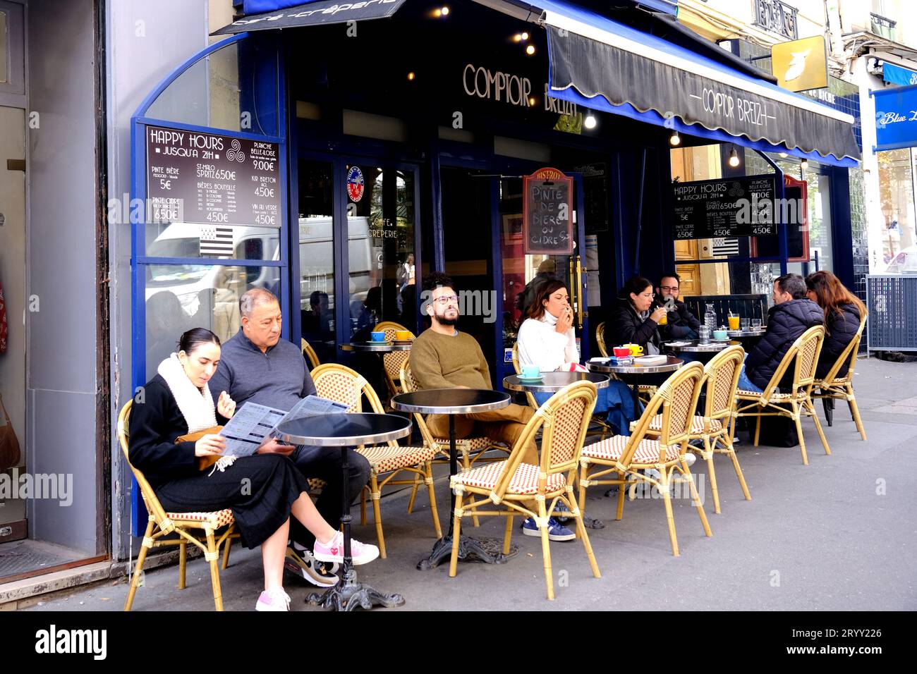 Cafe Coptoir Breizh in Montmartre Paris France Stock Photo