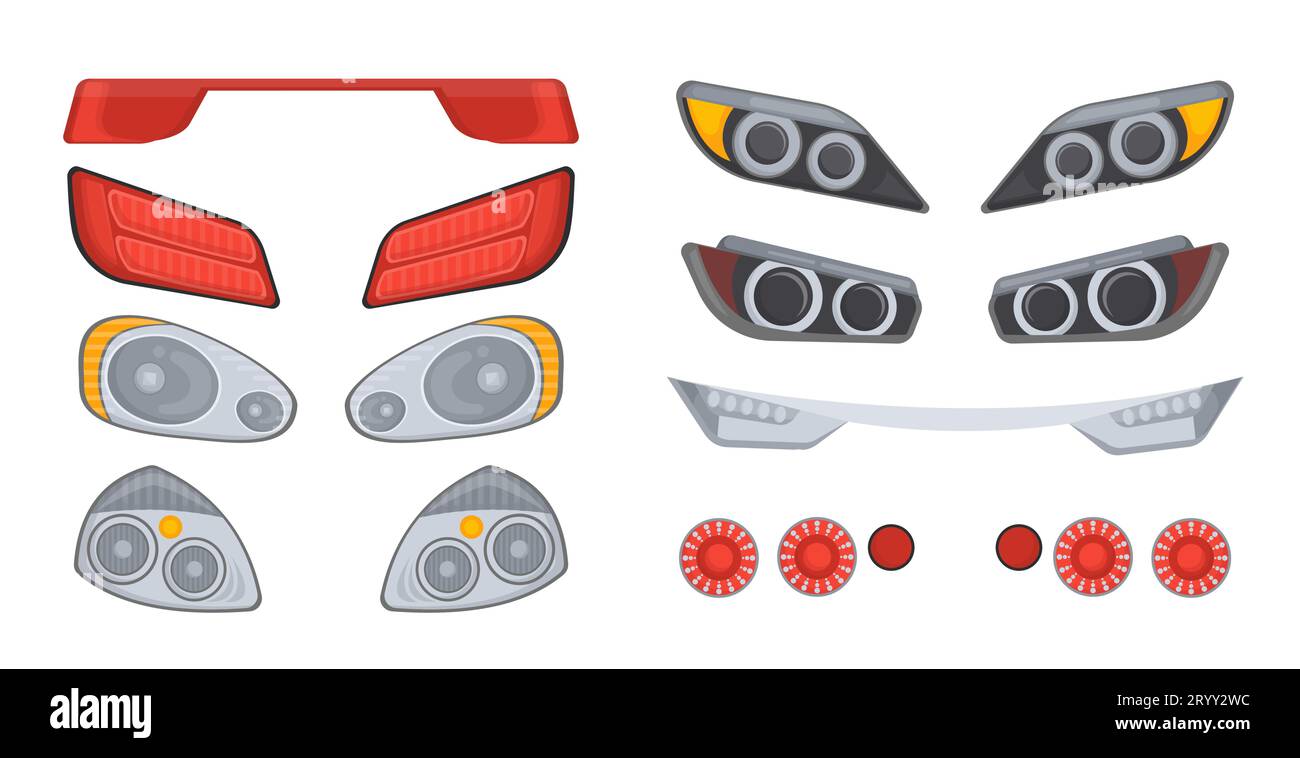 Set of car headlights vector concept Stock Vector Image & Art Alamy