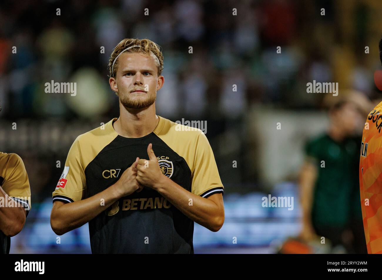 X during Liga Portugal Betclic 23/24 game between SC Farense and Sporting  CP at Estadio de Sao Luis, Faro. (Maciej Rogowski Stock Photo - Alamy