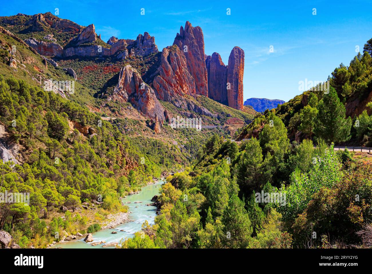 The picturesque river Gallego Stock Photo