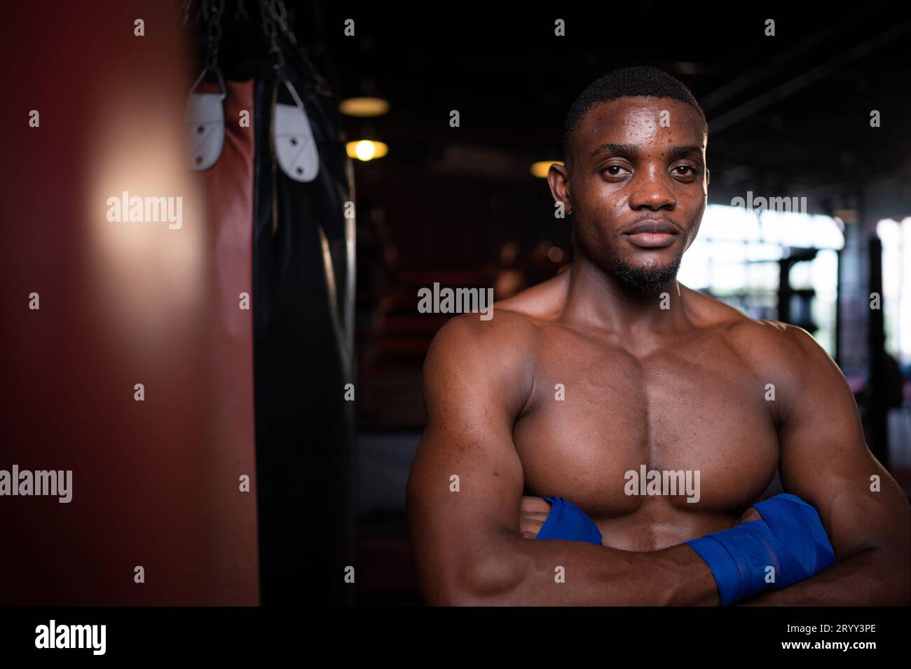 Portrait of foreign boxers vs Muay Thai, Is a Thai martial art of using