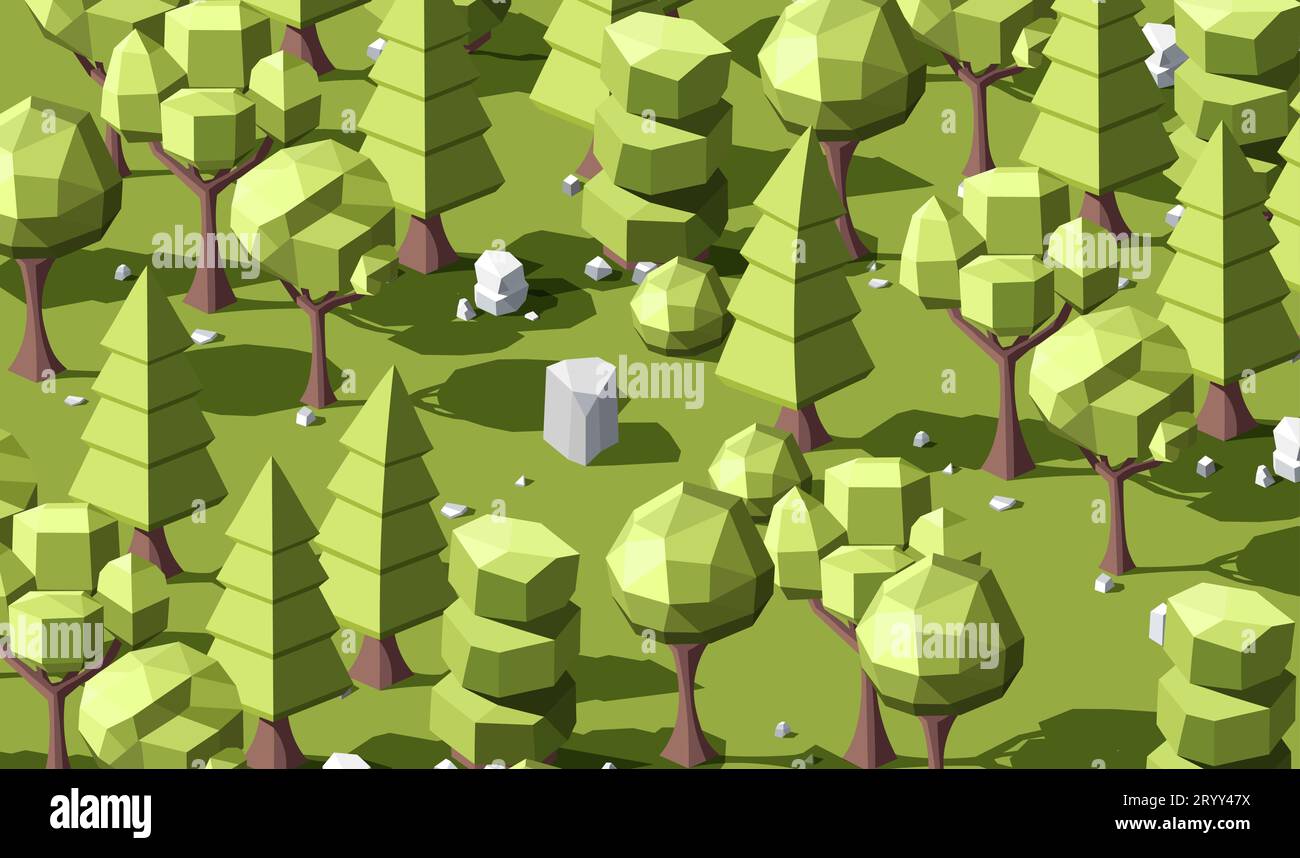 Isometric forest with rocks vector concept Stock Vector Image & Art - Alamy