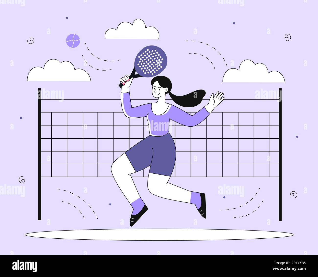 Padel Vector Vehicle Woman with padel vector line concept Stock Vector Image & Art - Alamy