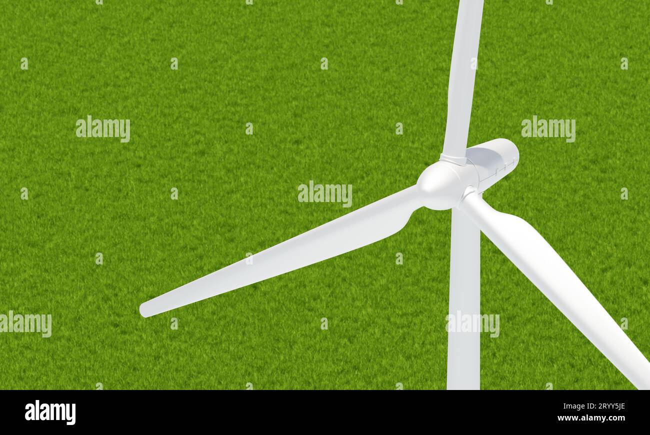 Wind turbine spinning to generate electricity for households. Clean and