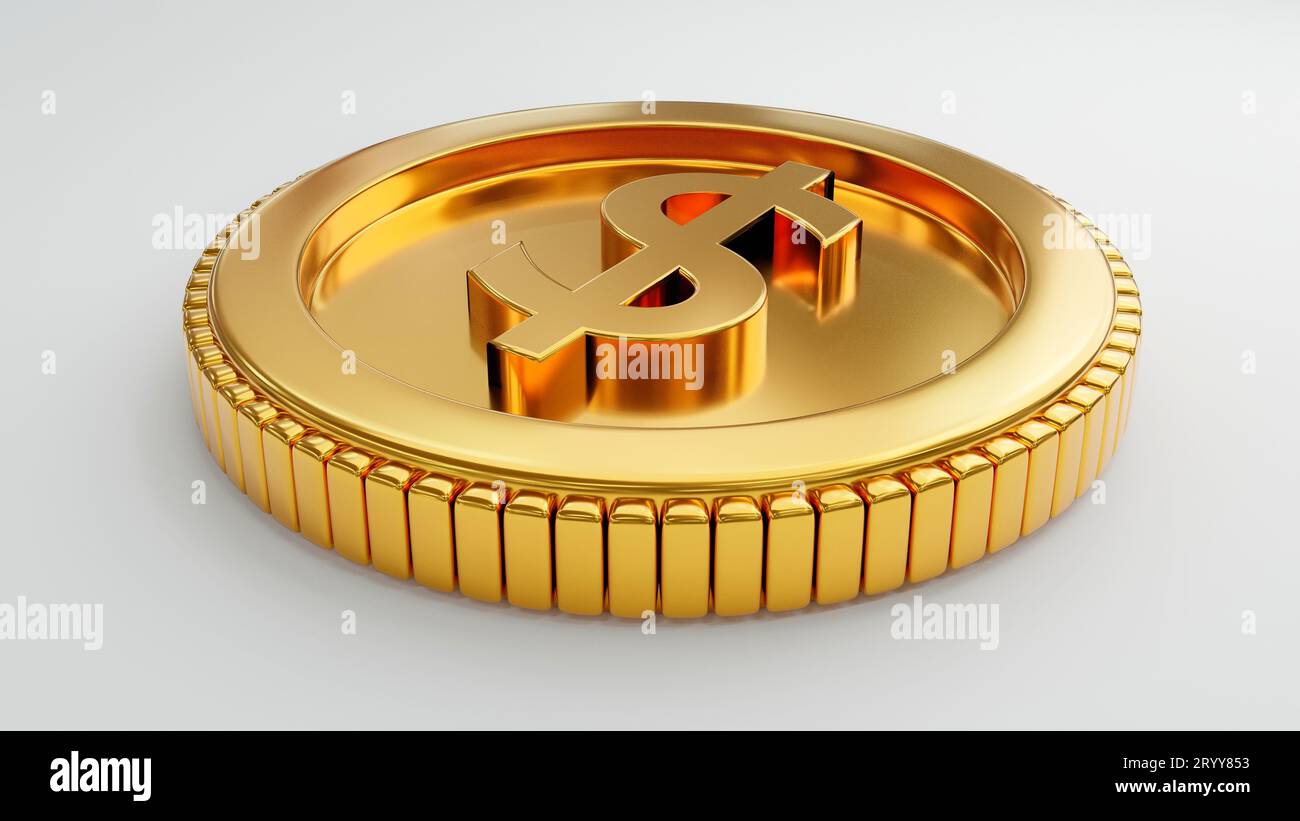 Gold dollar sign 3d hi-res stock photography and images - Alamy