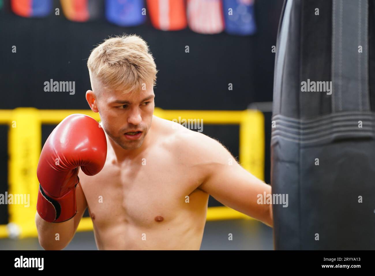 Muay Thai, The martial art of Thailand, Boxer practicing punching with