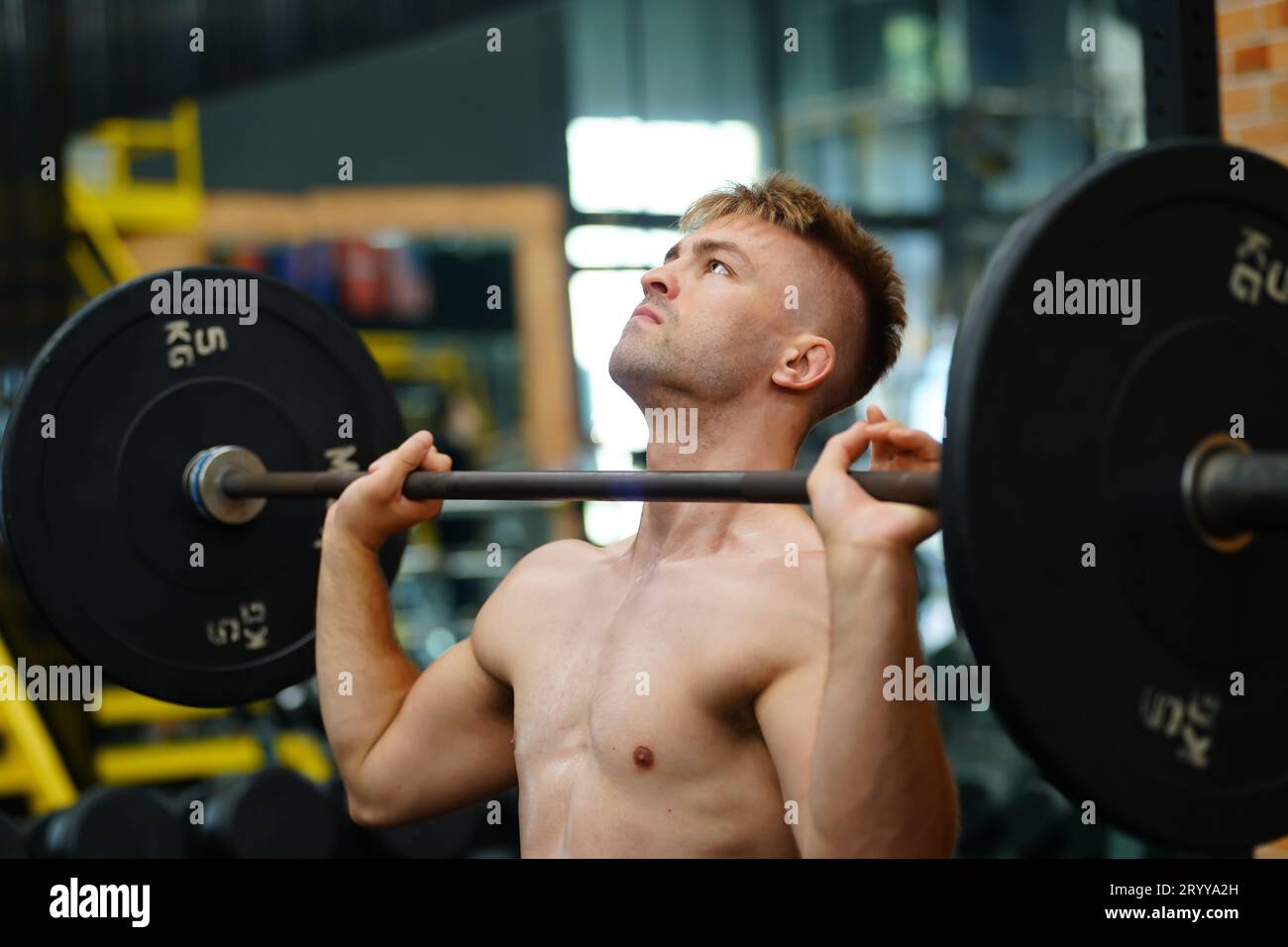 Mixed martial arts fighter going to the gym to build strong muscles To help make the collision more intense and help reduce inju Stock Photo