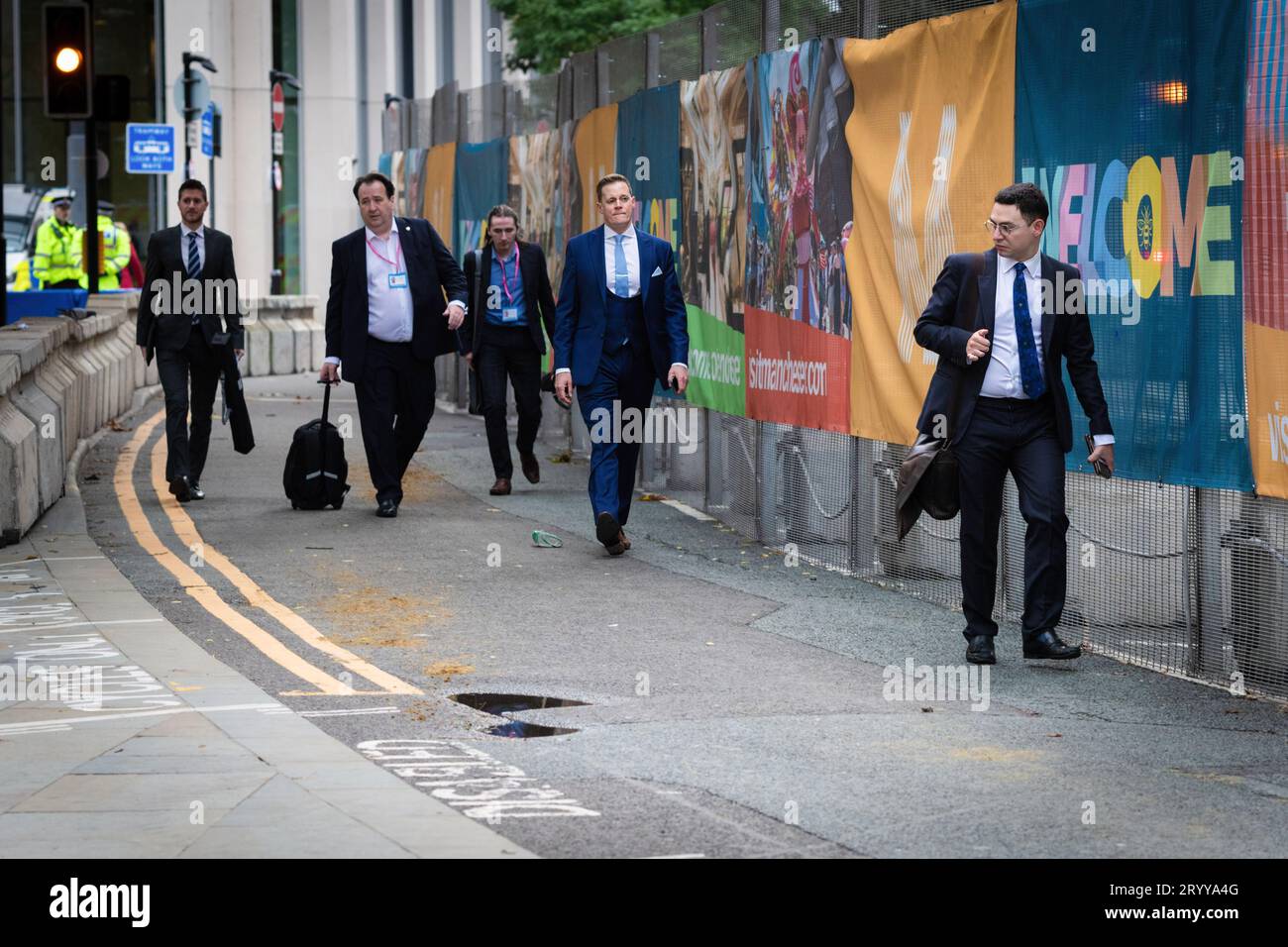 Manchester, UK. 02nd Oct, 2023. Delegates arrive for day two at the Conservative Party Conference. The public greets members of the Tory party during the CPC23-the autumn slogan being, Long-Term Decisions for a Brighter Future. (Photo by Andy Barton/SOPA Images/Sipa USA) Credit: Sipa USA/Alamy Live News Stock Photo