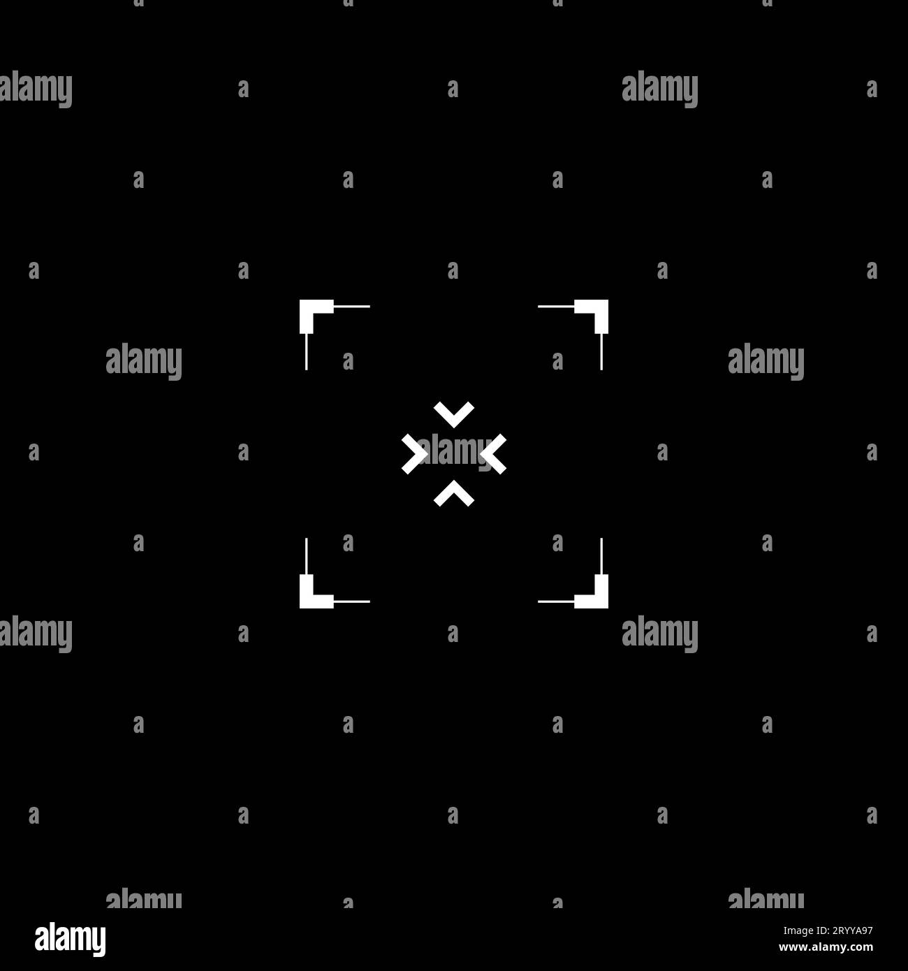 Cyberpunk style square target. Futuristic military GUI cross target