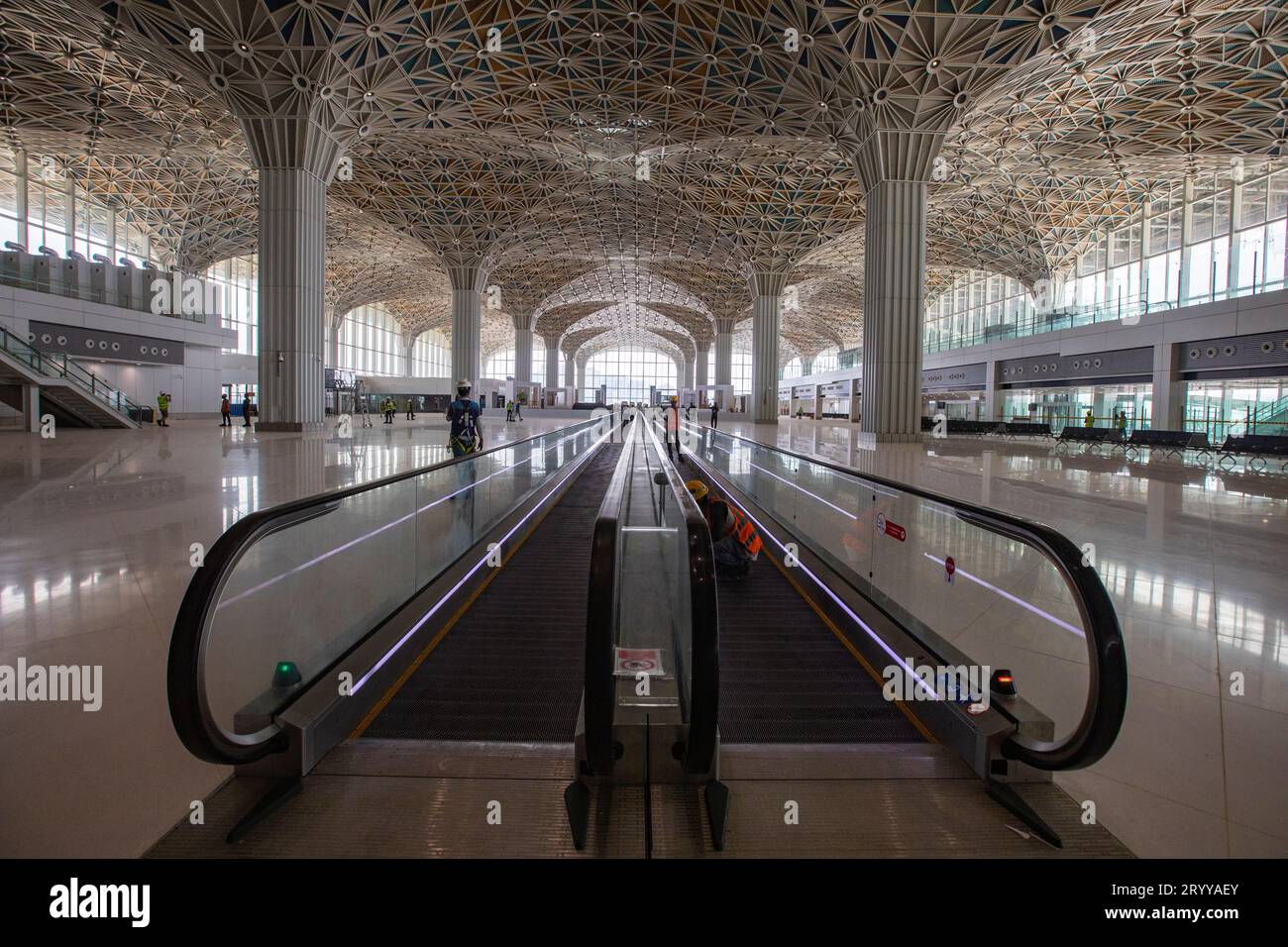 Dhaka, Bangladesh: 02, October, 2023: The newly built third terminal of the Hazrat Shahjalal International Airport (HSIA) in Dhaka. Once fully operati Stock Photo