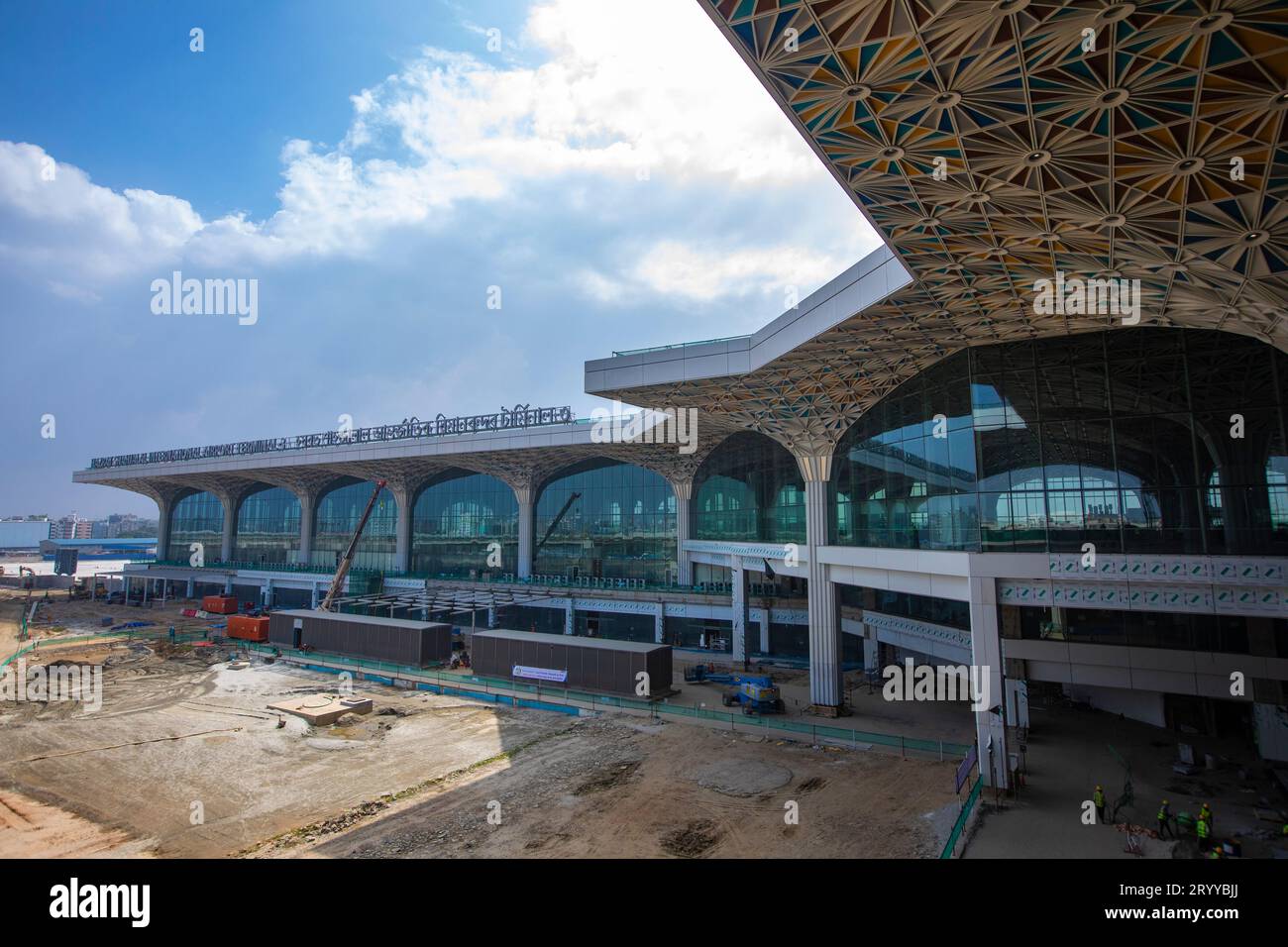 Dhaka, Bangladesh: 02, October, 2023: The newly built third terminal of the Hazrat Shahjalal International Airport (HSIA) in Dhaka. Once fully operati Stock Photo