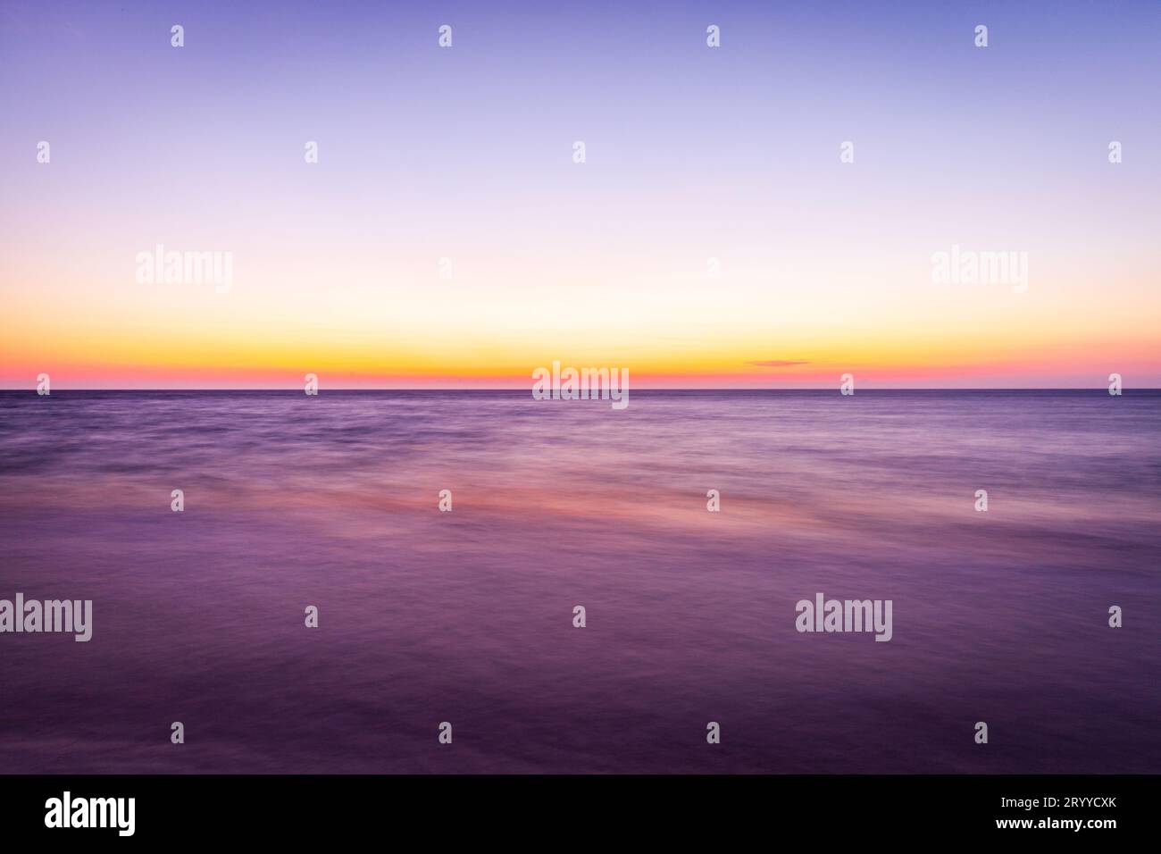 Long exposure image of sunset afterglow over the Gulf of Mexico in St ...