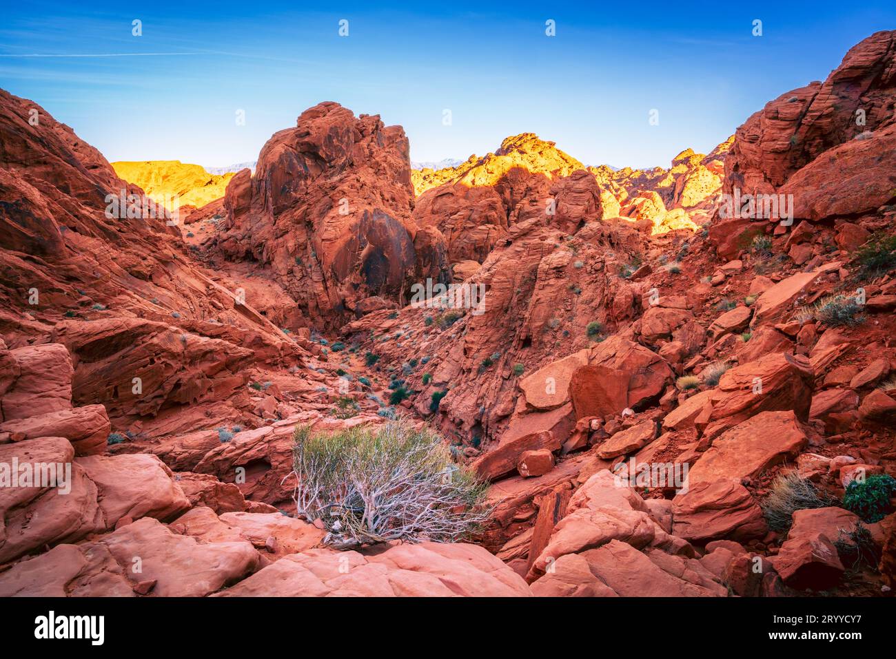 Scenic Rainbow Vista in Valley of Fire State Park in Nevada Stock Photo