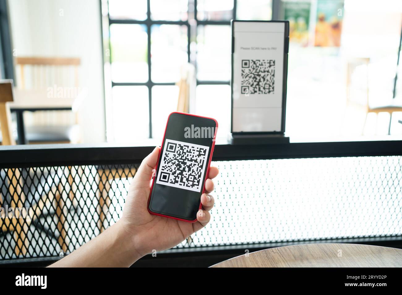 Qr code payment. E wallet. Man scanning tag accepted generate digital