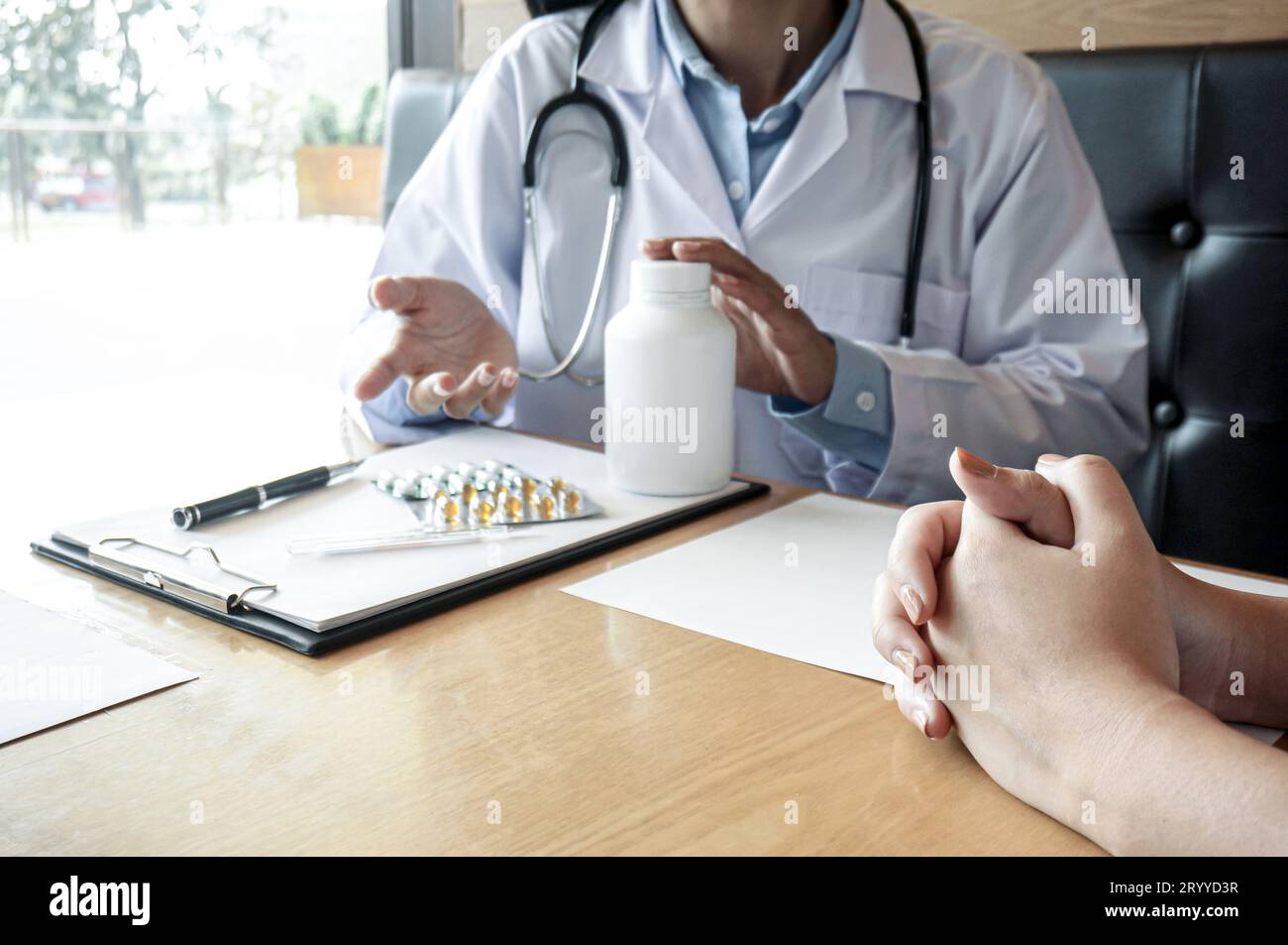 Health care Doctor giving medicine to patient for arthritis pain Stock Photo Alamy