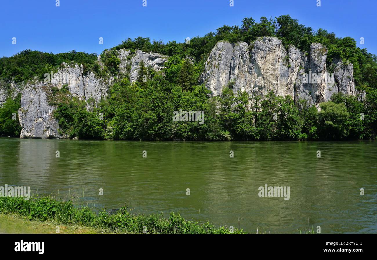 Danube Gorge near Weltenburg in the Lower Bavarian district of Kelheim, Bavaria, Germany; Stock Photo