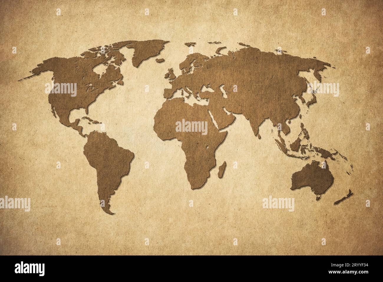 Old map of the world in grunge style. Perfect vintage background. Stock Photo