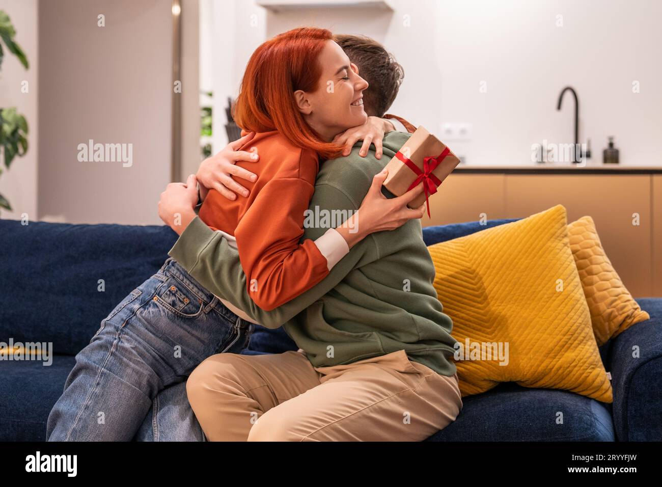 Giving man hug hi-res stock photography and images - Alamy