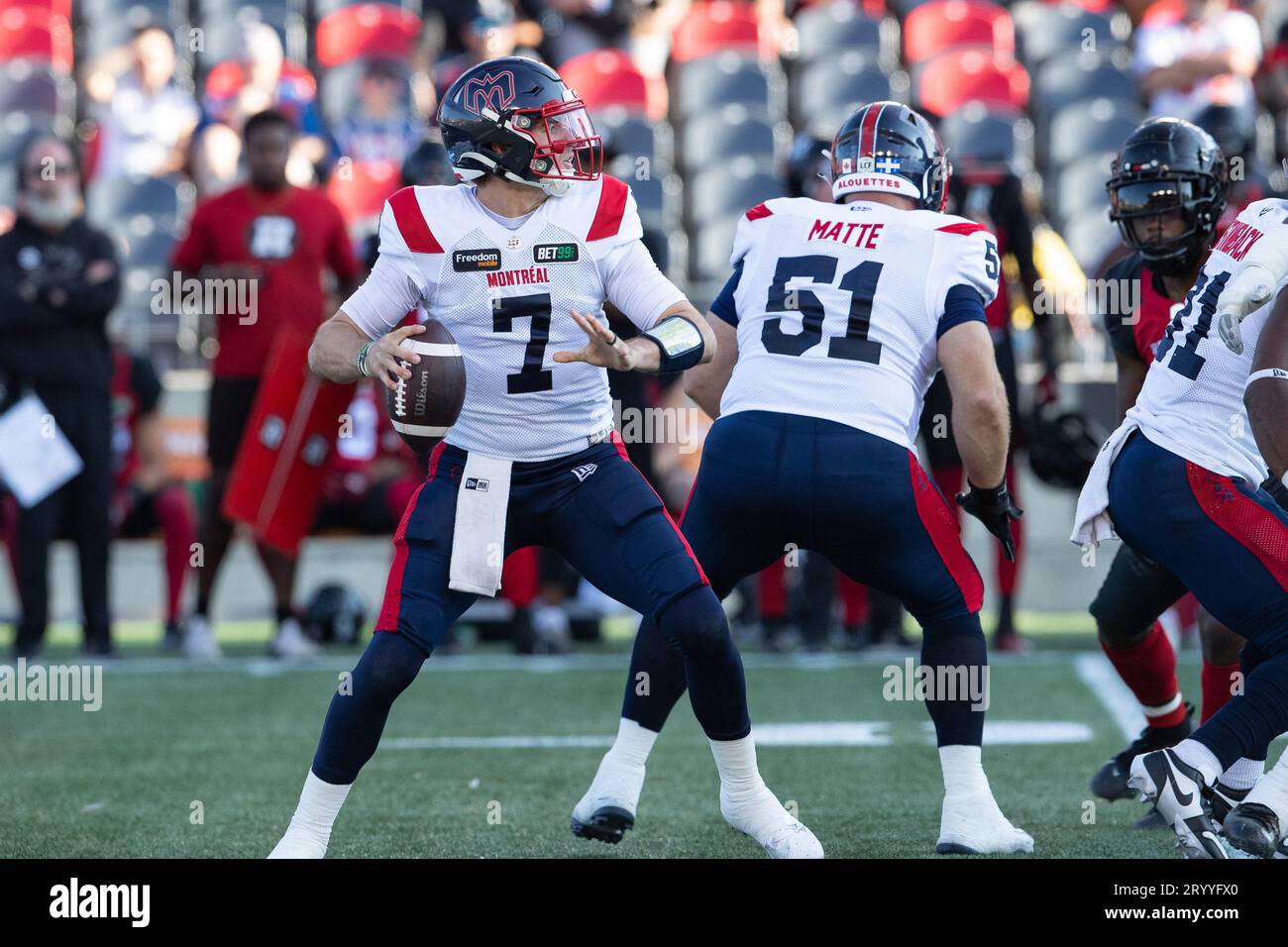 Ottawa, Canada. 30th Sep, 2023. Montreal Alouettes quarterback Cody