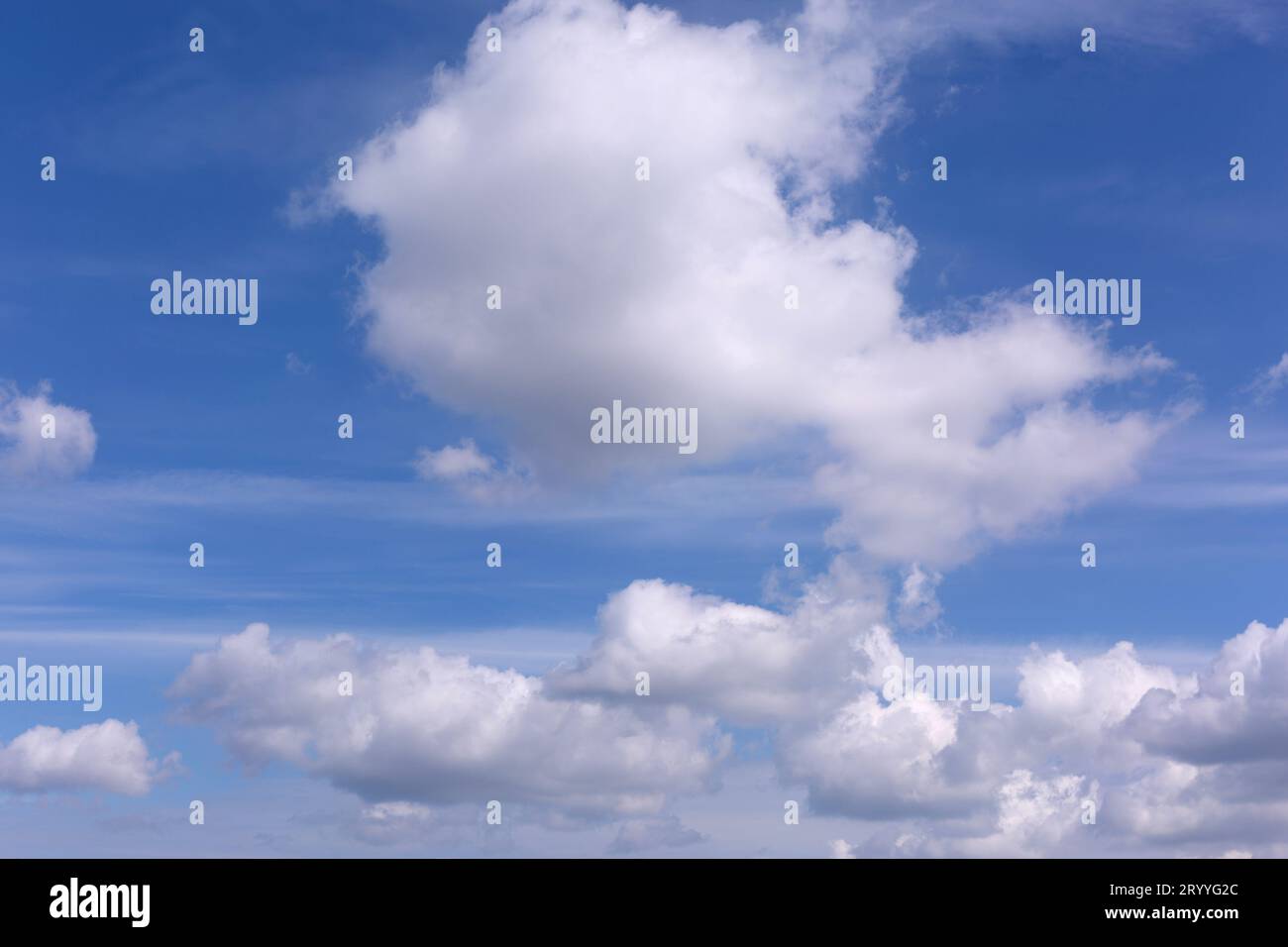 Serene Blue Sky with White Clouds Stock Photo - Alamy