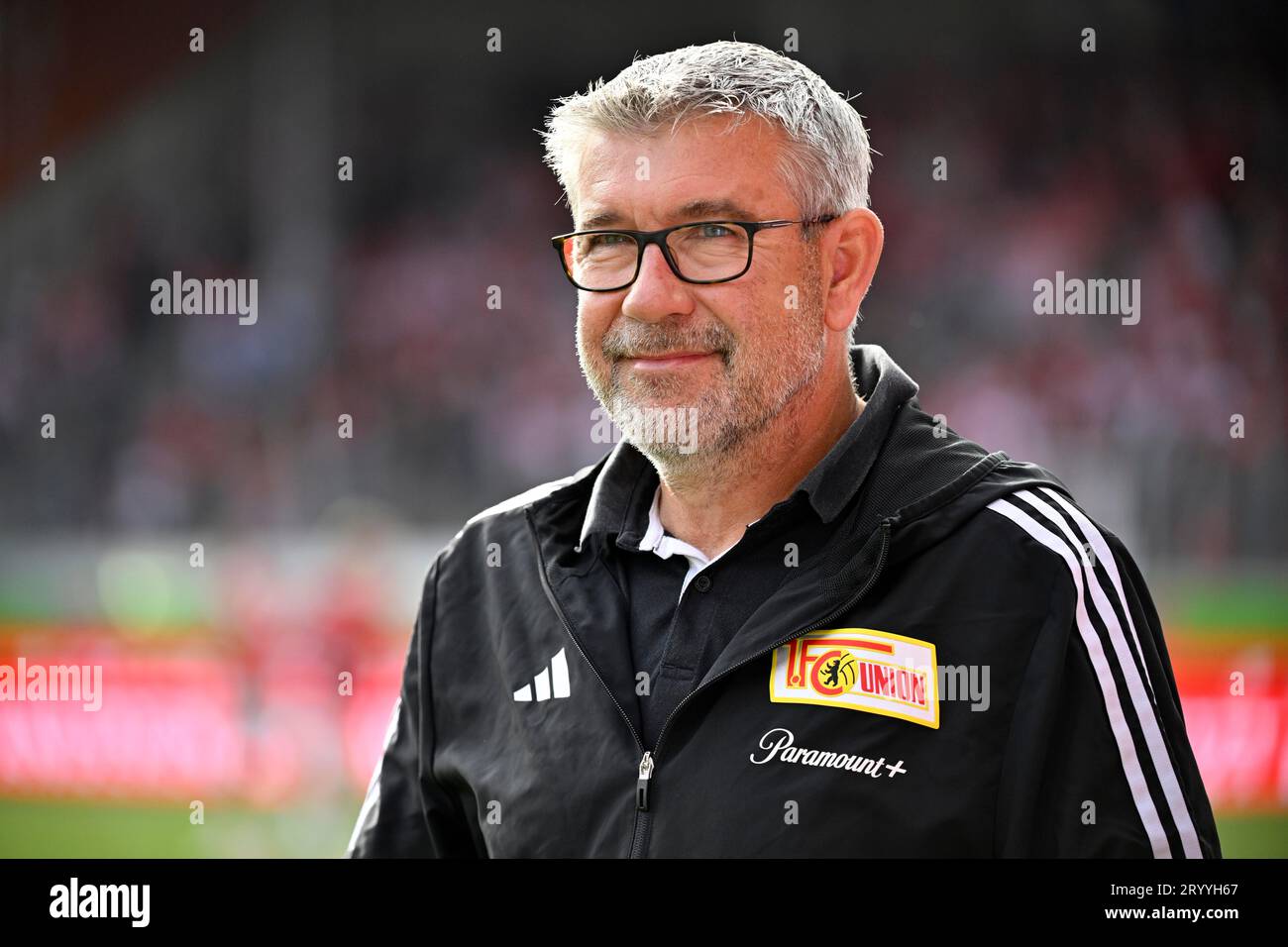 Coach Urs Fischer 1. FC Union Berlin FCU, portrait, smiles, Voith-Arena, Heidenheim, Baden-Wuerttemberg, Germany Stock Photo