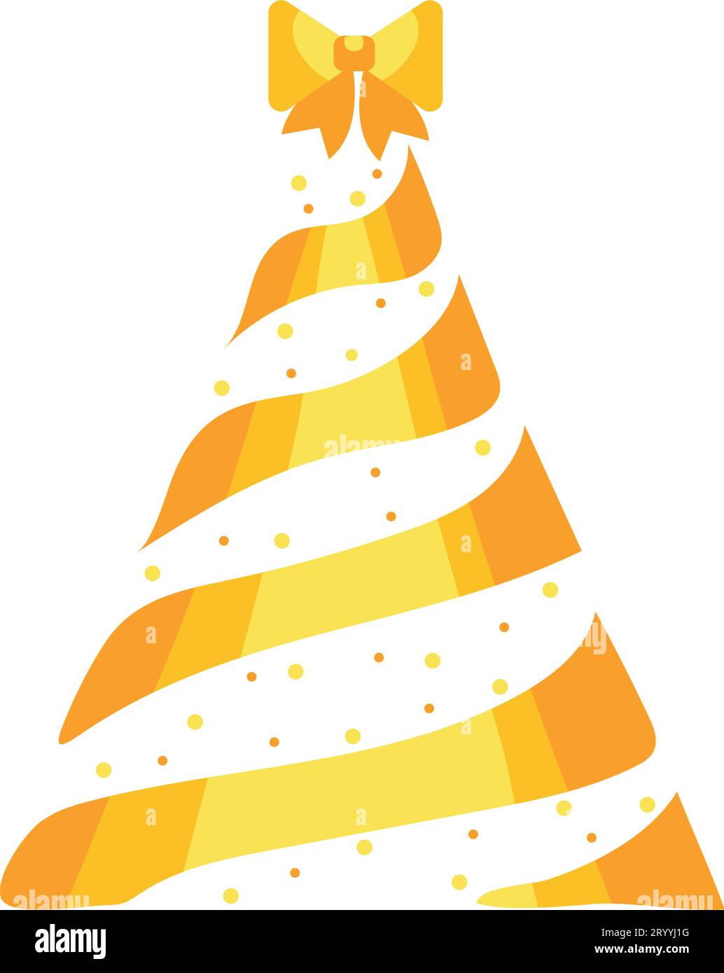 christmas golden tree with bow Stock Vector Image & Art - Alamy