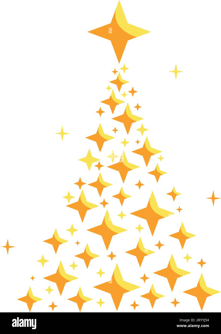 christmas golden tree with stars Stock Vector Image & Art - Alamy
