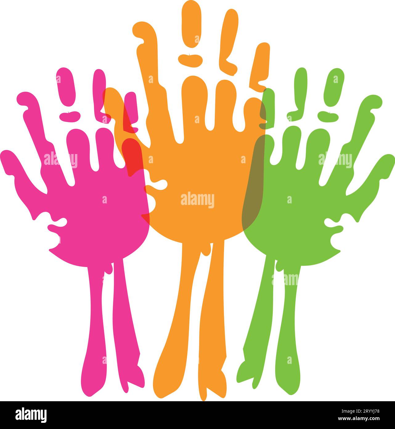 handsprint paint colors vector isolated Stock Vector Image & Art - Alamy