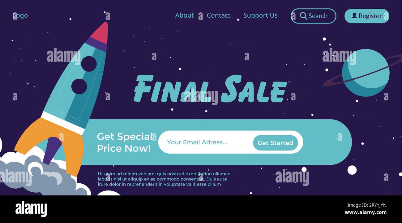 Final sale, get special price now website page Stock Vector
