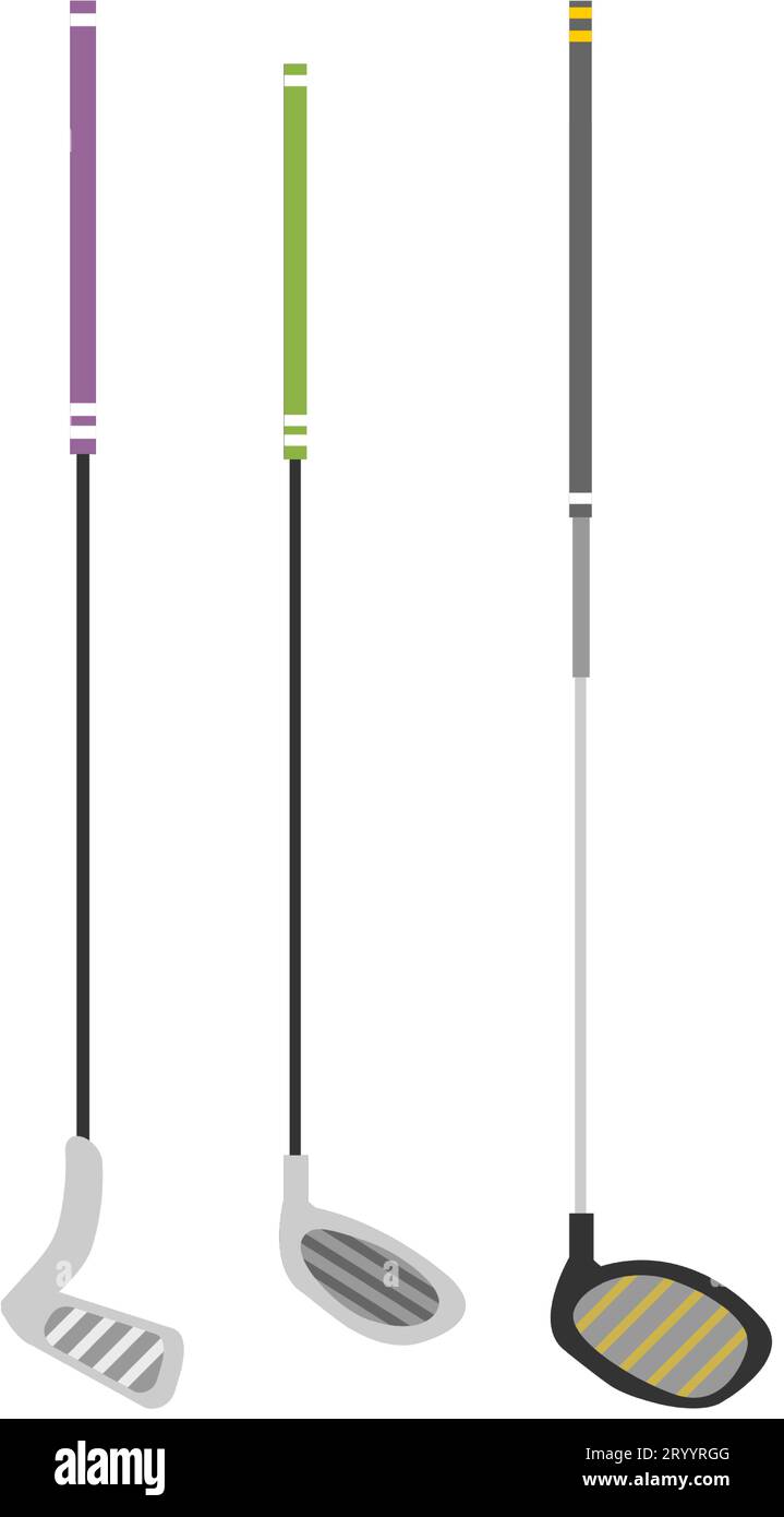 Golf clubs types, hitting at different distances Stock Vector Image