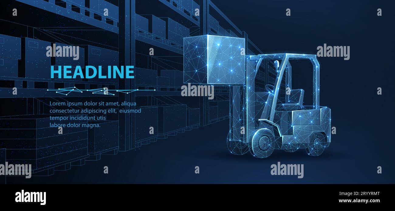 Digital warehouse. automatic stock storage, modern distribution