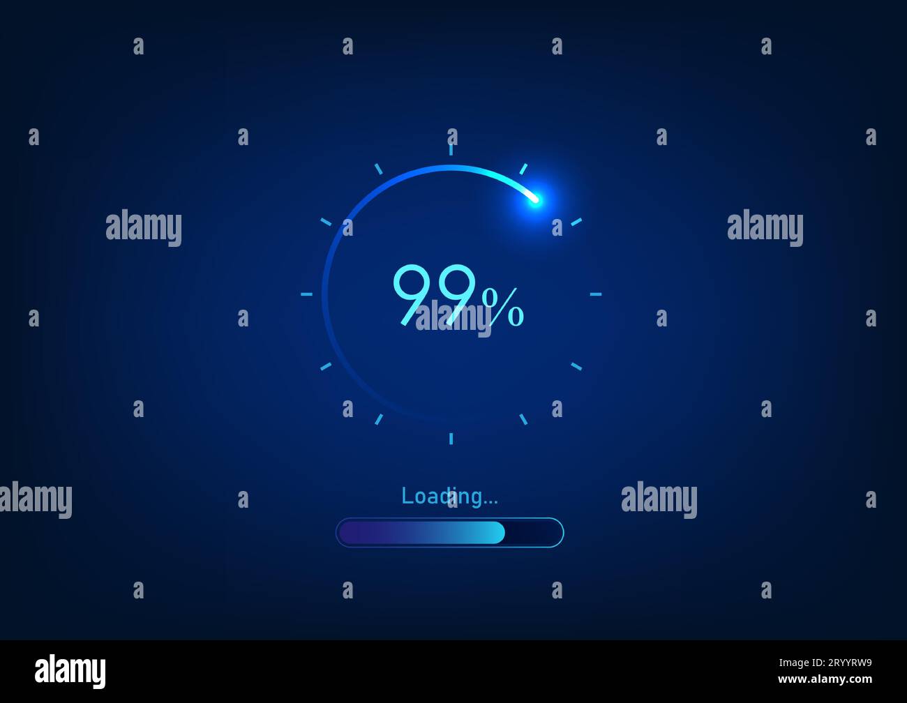 Technology background Download screen shows a status number. is a