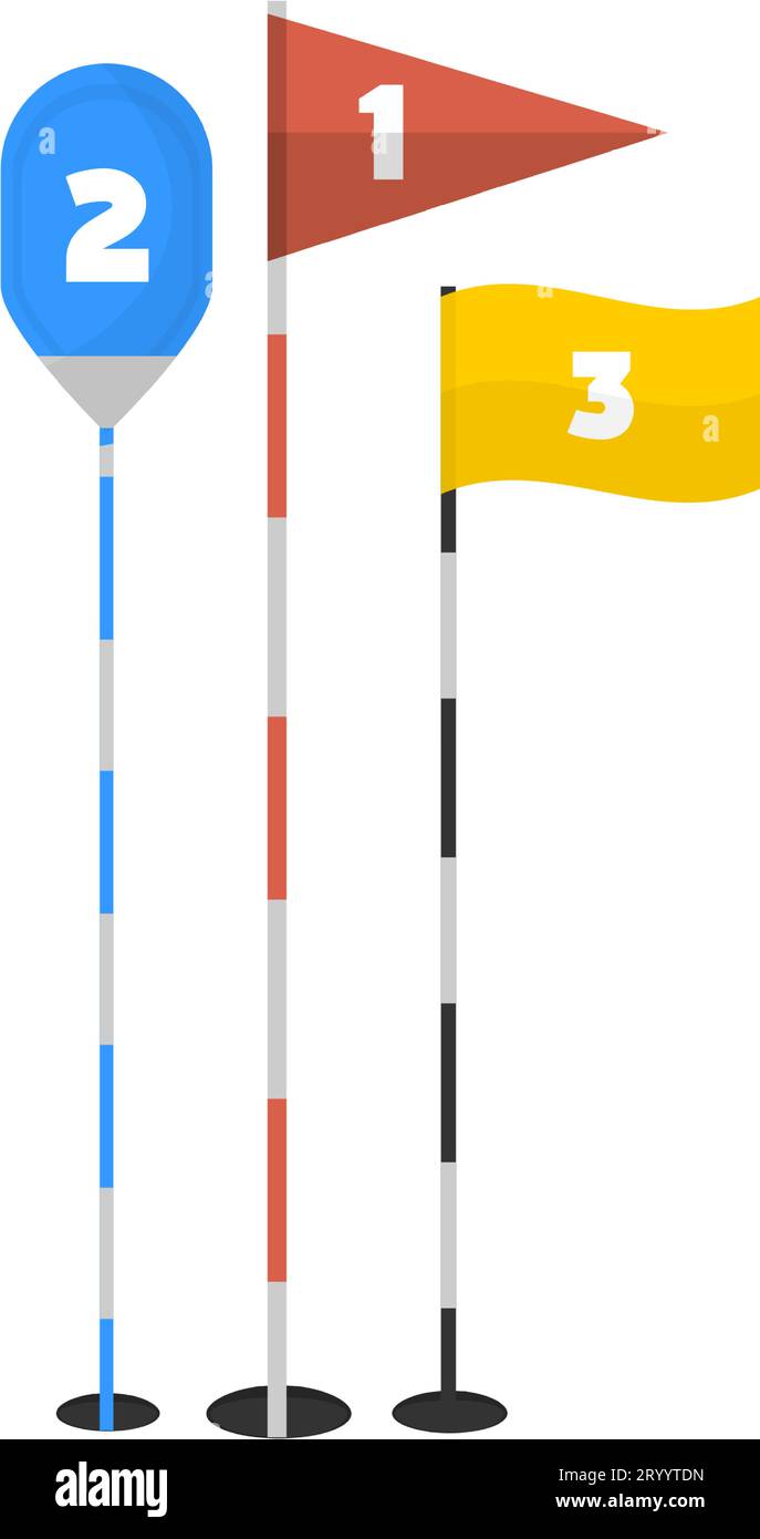 Golf flags with number of winner, contest vector Stock Vector Image