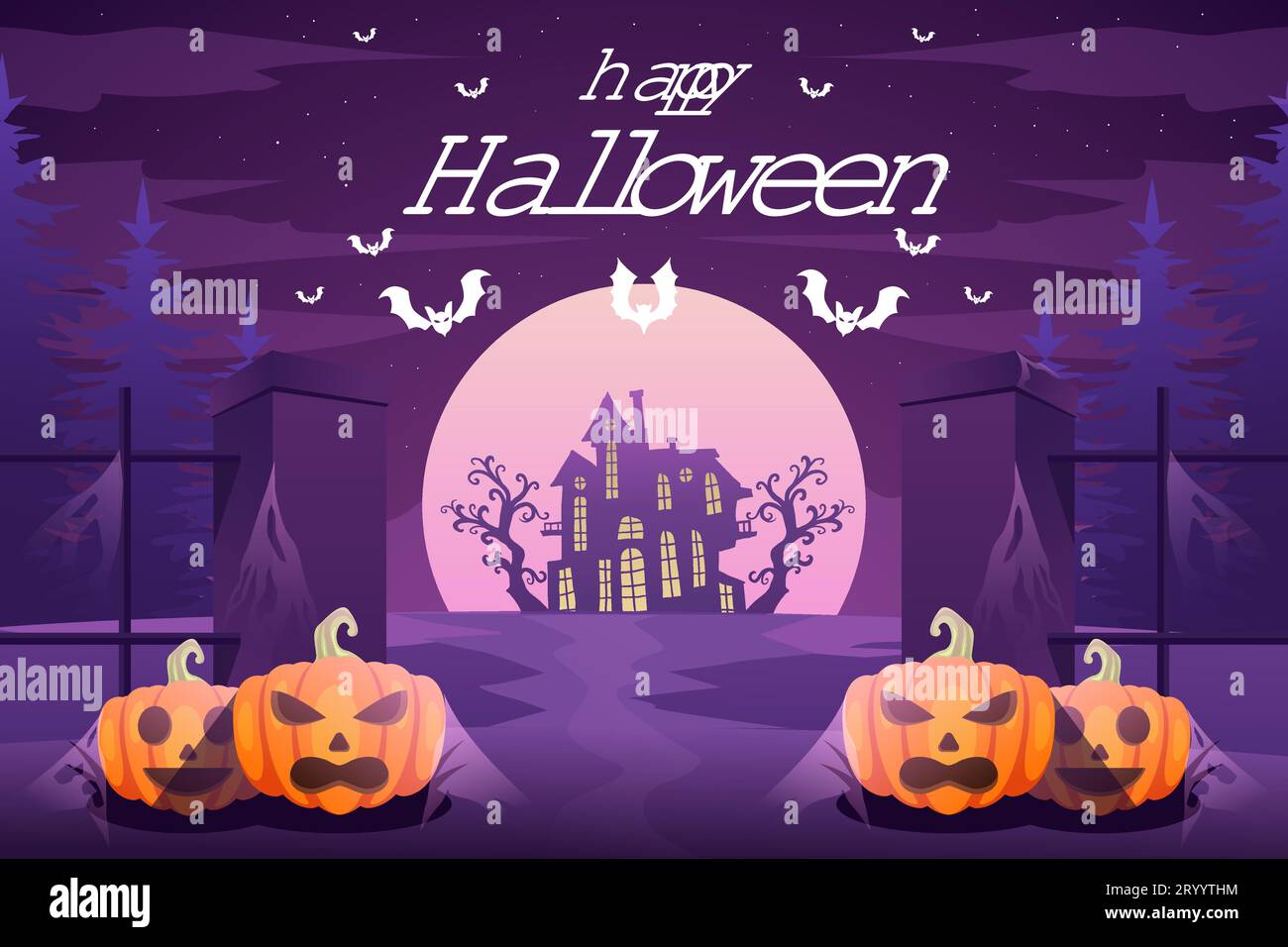 gradient vector happy halloween background illustration Stock Vector