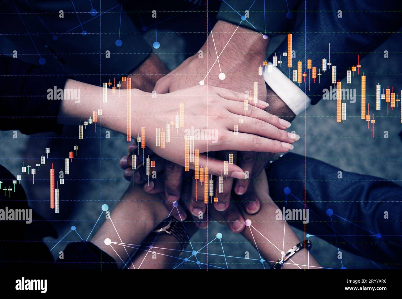 Business people hands assemble for corporate in meeting and teamwork