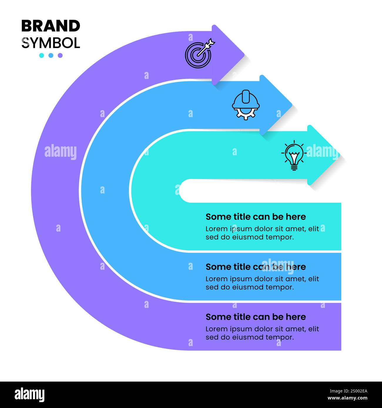 Infographic template with icons and 3 options or steps. Semicircle. Can ...