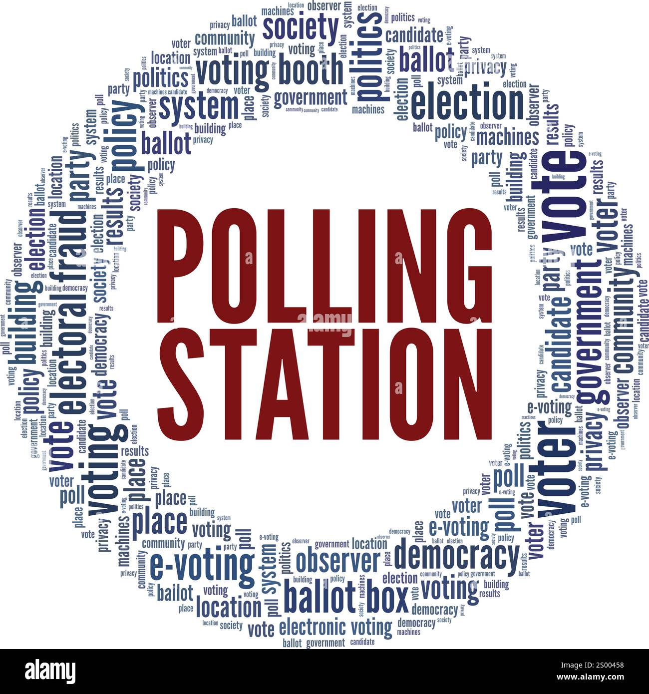Polling Station word cloud conceptual design isolated on white ...