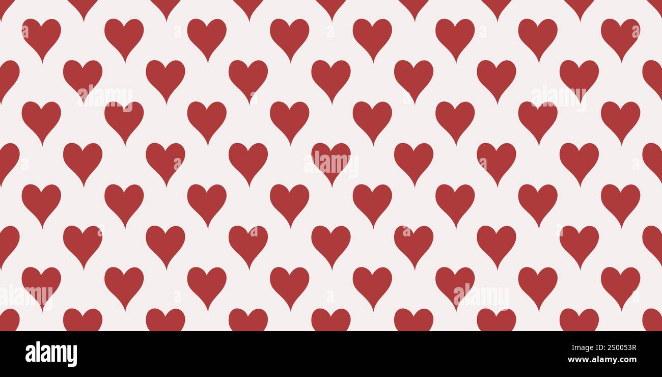 Red hearts traditional Valentine's day print. Endless passion hearts background. Romantic print for textile, packaging, paper. Vector graphics Stock Vector