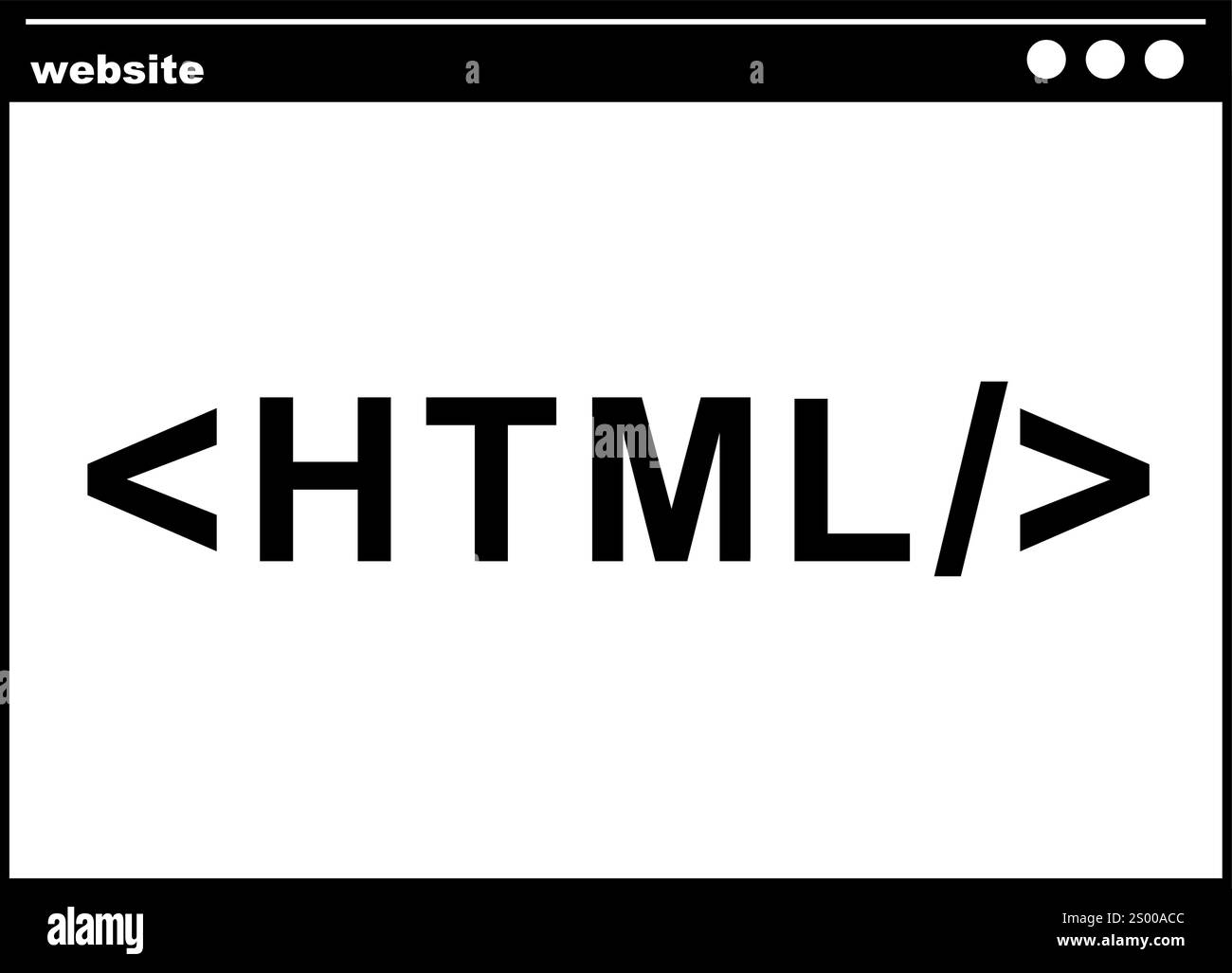 vector illustration black and white icon browser window html script ...
