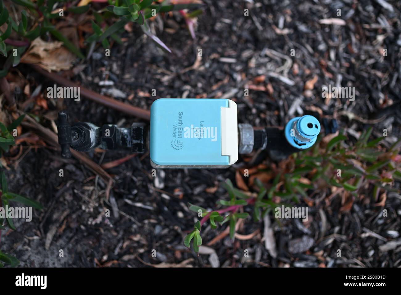Top-down view of a South East Water Landis+Gyr digital water meter ...