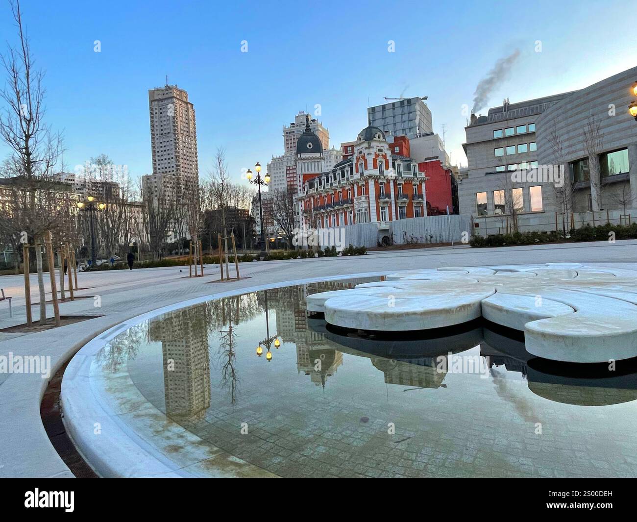 España Square from Bailen street. Madrid, Spain. - Smartphone Captured Stock Image