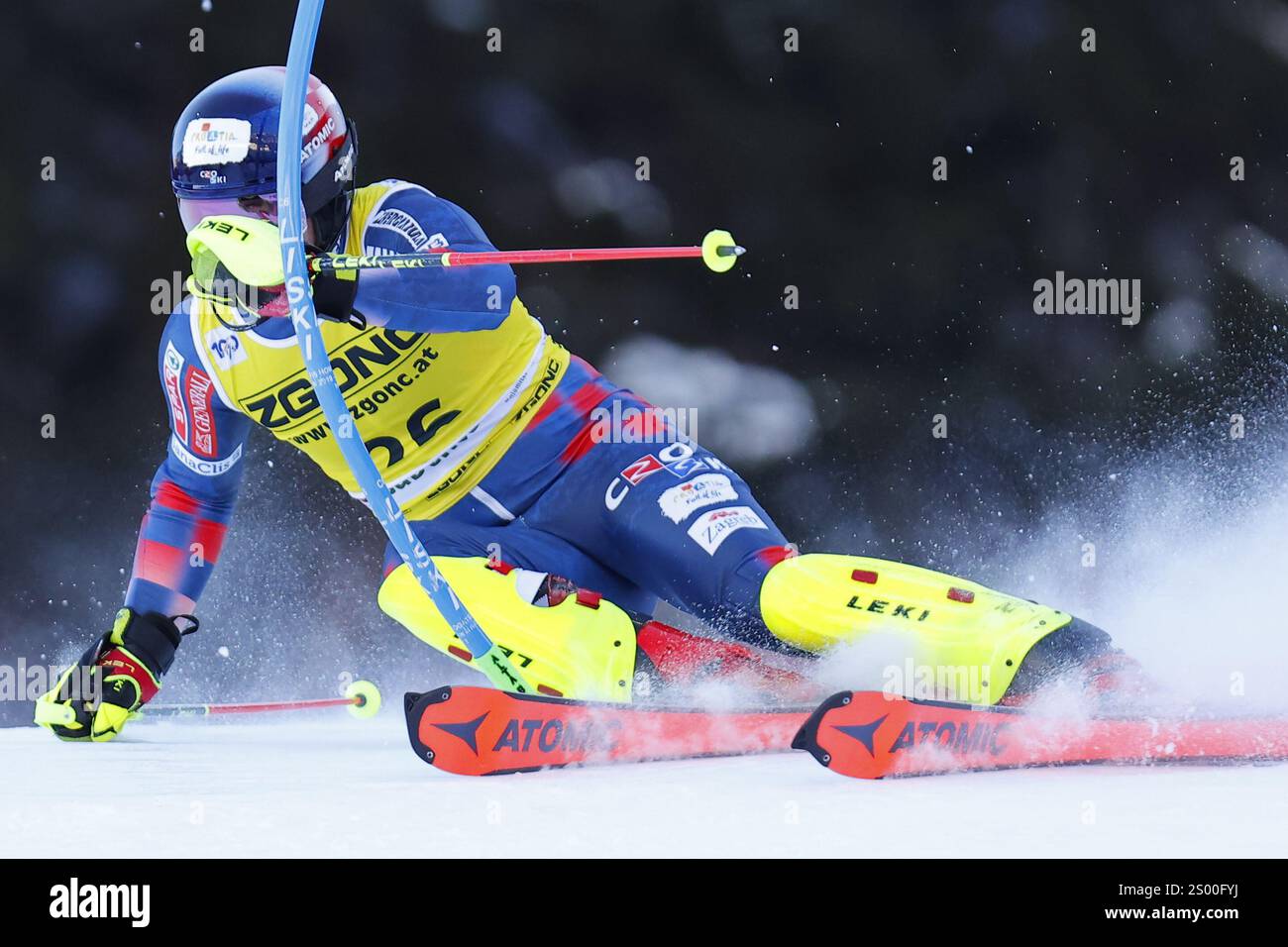 La Villa Alta Badia, Italy. 23rd Dec, 2024. Filip Zubcic (CRO) Atomic during the AUDI FIS Ski World Cup 2024/25 - Alta Badia - Menâ??s Slalom at Gran Risa Slope, La Villa on December 23th, 2024, Bolzano, Italy during AUDI FIS Ski World Cup - Slalom - Men, Alpine Ski race in La Villa Alta Badia, Italy, December 23 2024 Credit: Independent Photo Agency/Alamy Live News Stock Photo