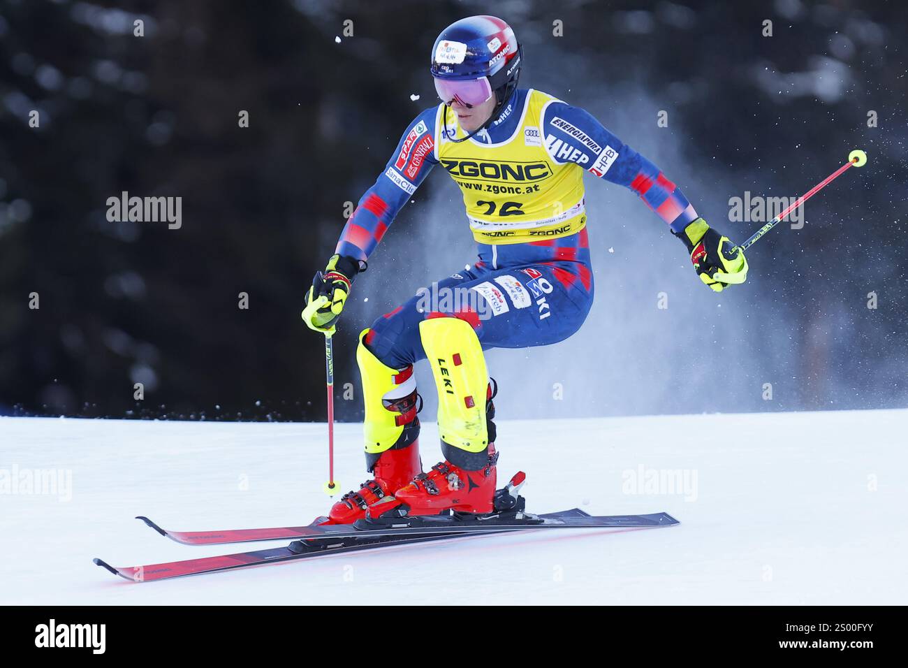 La Villa Alta Badia, Italy. 23rd Dec, 2024. Filip Zubcic (CRO) Atomic during the AUDI FIS Ski World Cup 2024/25 - Alta Badia - Menâ??s Slalom at Gran Risa Slope, La Villa on December 23th, 2024, Bolzano, Italy during AUDI FIS Ski World Cup - Slalom - Men, Alpine Ski race in La Villa Alta Badia, Italy, December 23 2024 Credit: Independent Photo Agency/Alamy Live News Stock Photo