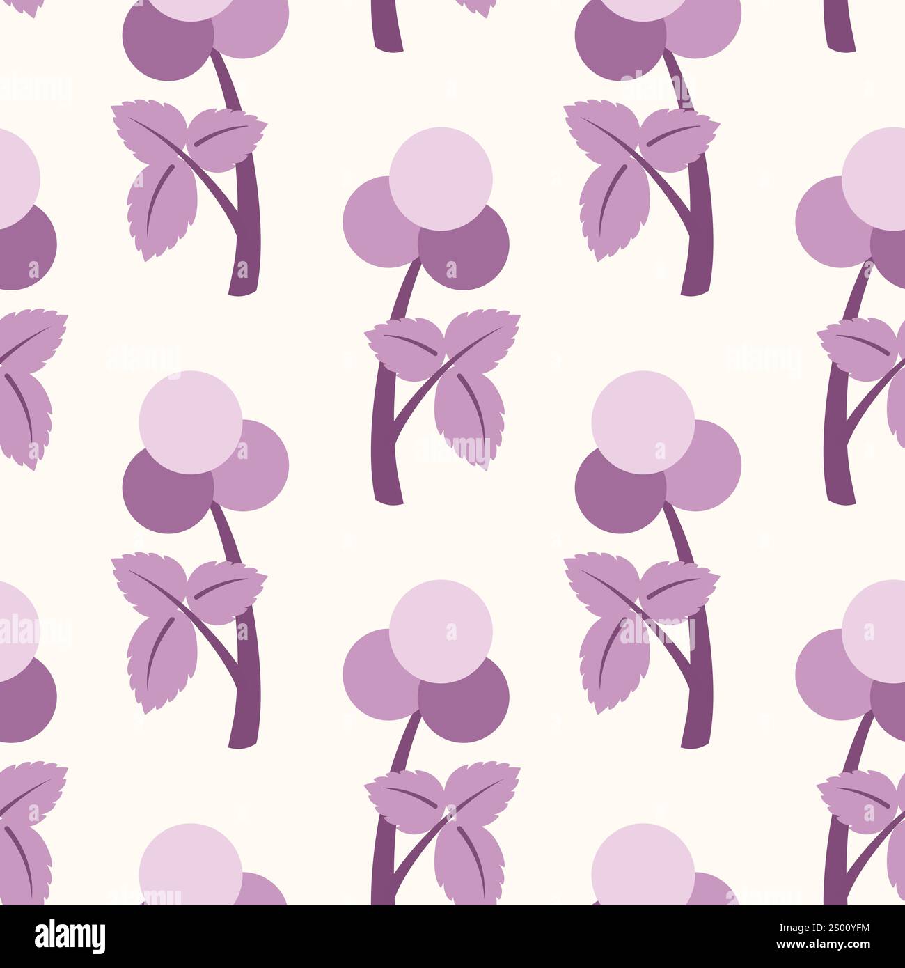 Abstract geometric violet floral seamless pattern Stock Vector