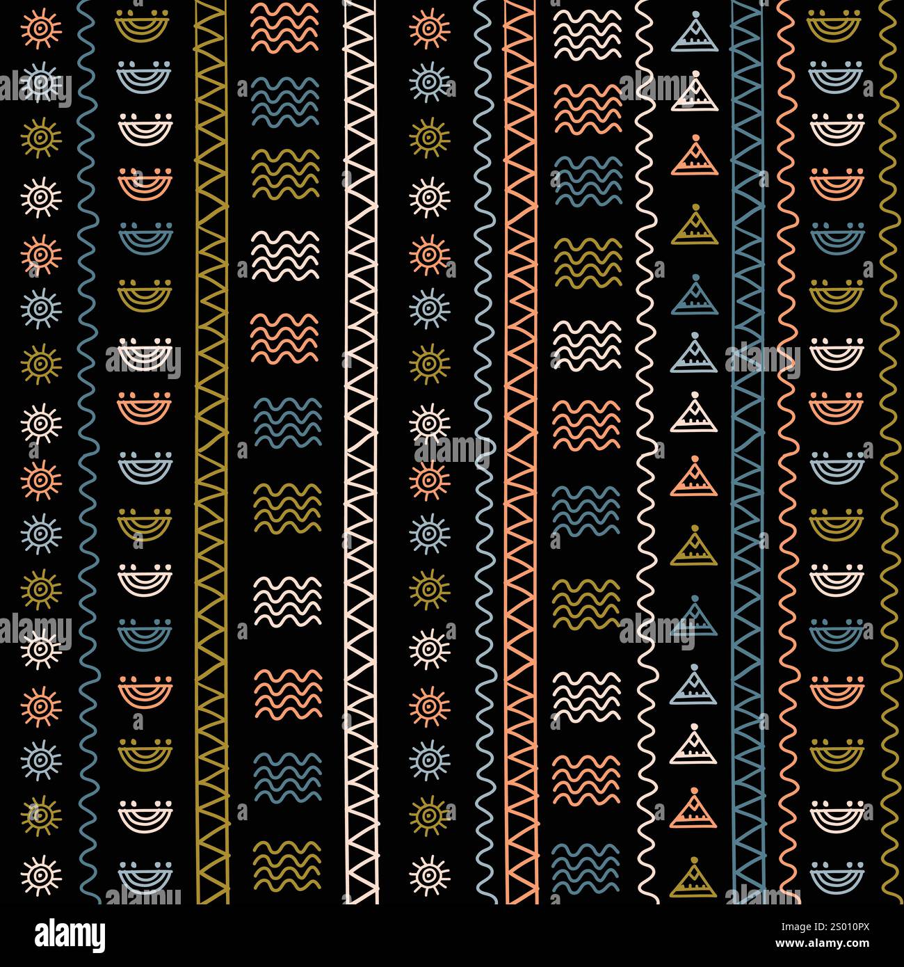 Hand drawn ethnic boho style vector pattern Stock Vector